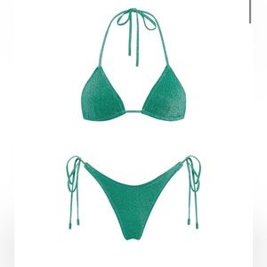 Vinca - Jaded Sparkle Triangl Bikini Set